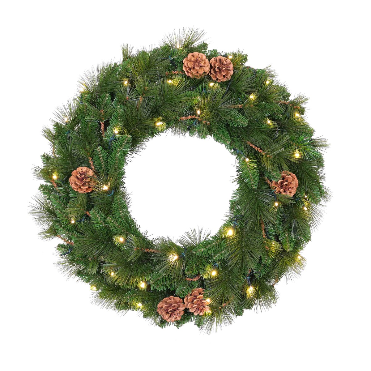 724-180-377LM Northern Spruce Wreath Ø60cm + Warm LED