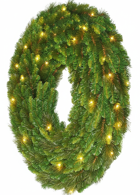 Double Sided grandville Wreath Prelit- Sized