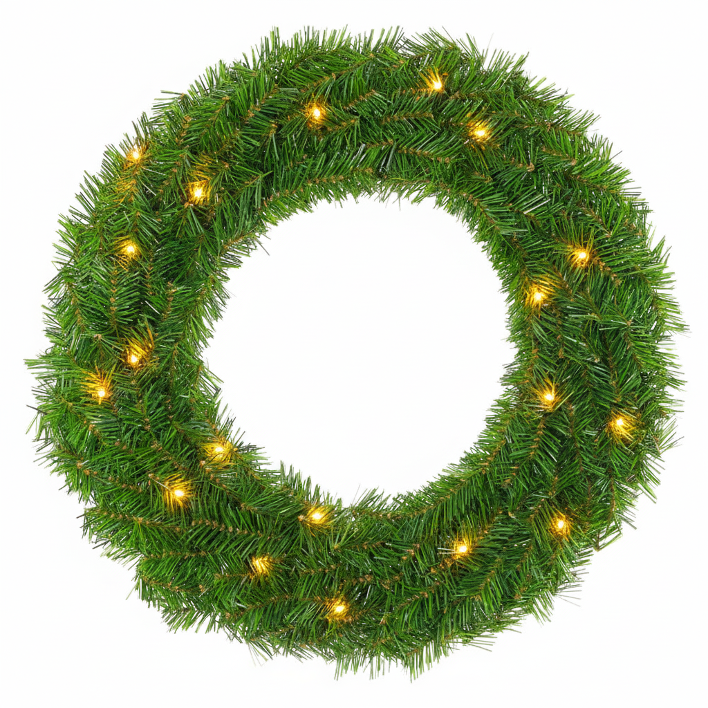 Canadian Pine Wreath Prelit